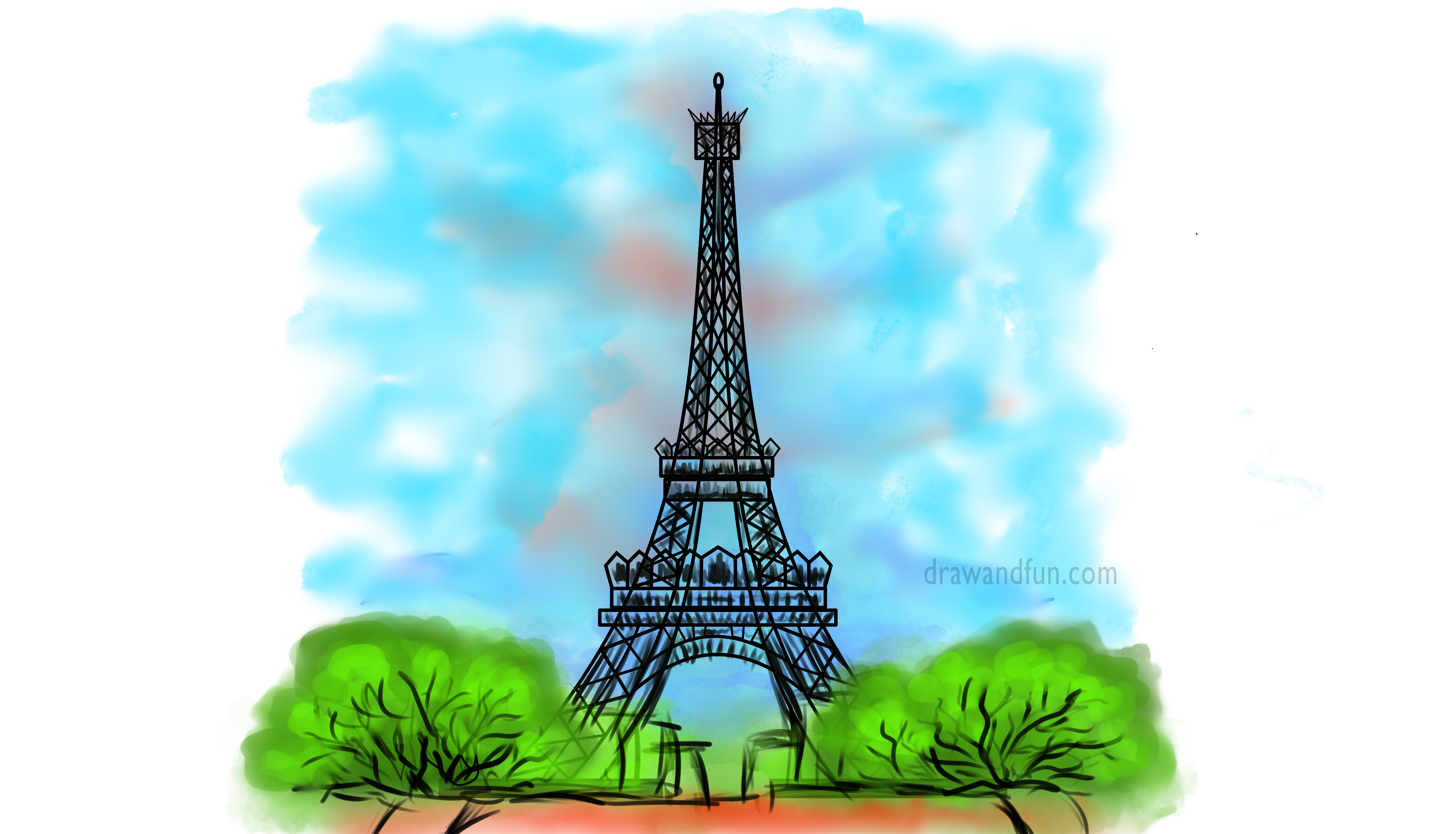 How To Draw Eiffel Tower - Eiffel Tower Drawing Clipart, clipart, png  clipart | PNG.ToolXoX.com